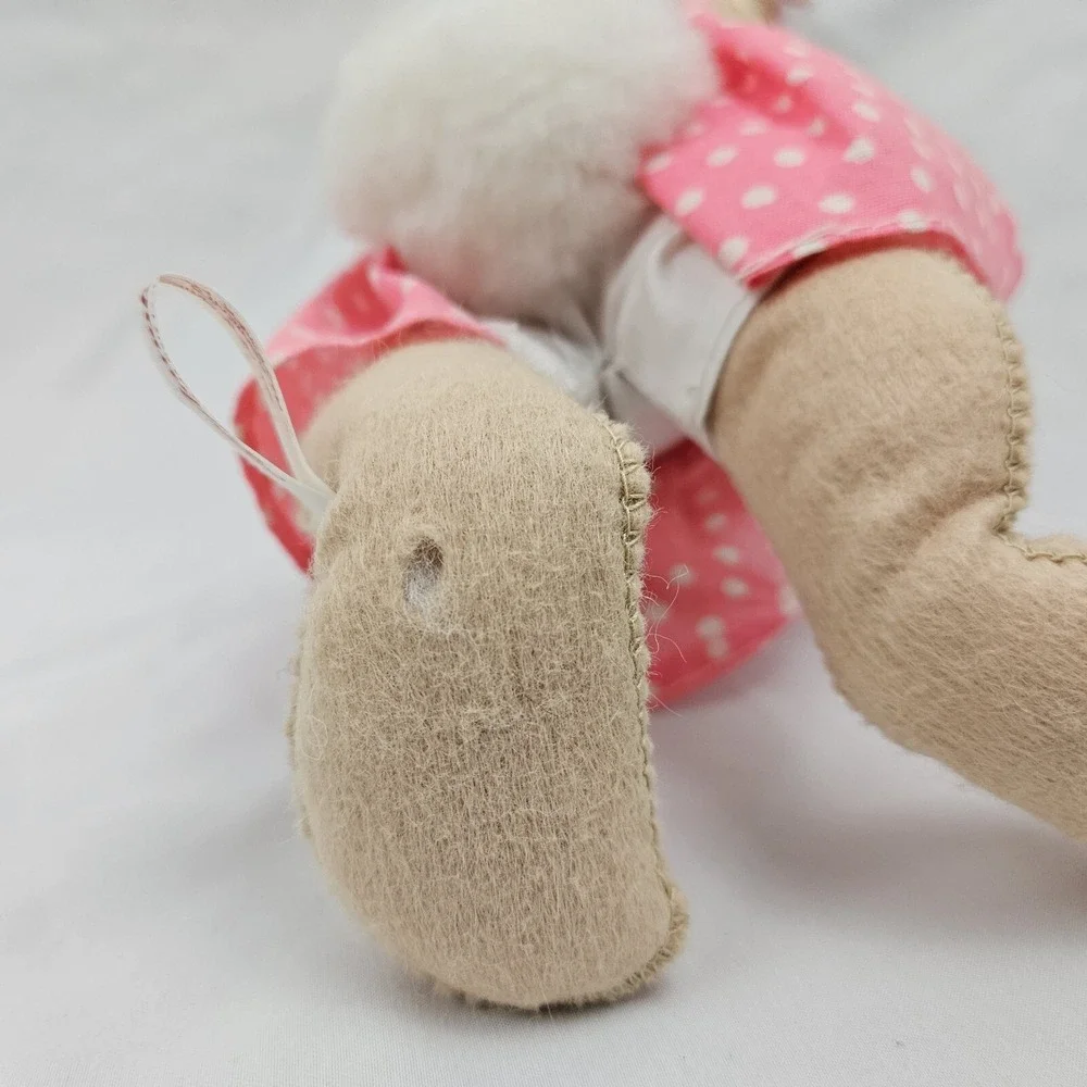 Annalee Mobility Dolls Farmer Rabbit Boy Girl Bunny Plush Vintage Easter